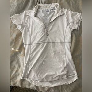 White Athletic Quarter Zip Shirt